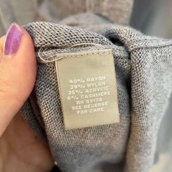 JOAN VASS Studio Small Grey Asymmetrical Long Sweater Tunic Cashmere Blend - Picture 3 of 6